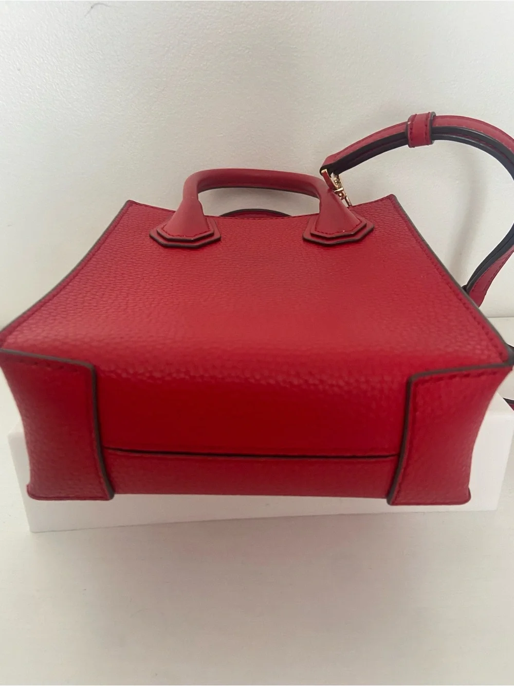 Authentic Michael Kors Red Leather Mini Tote Crossbody